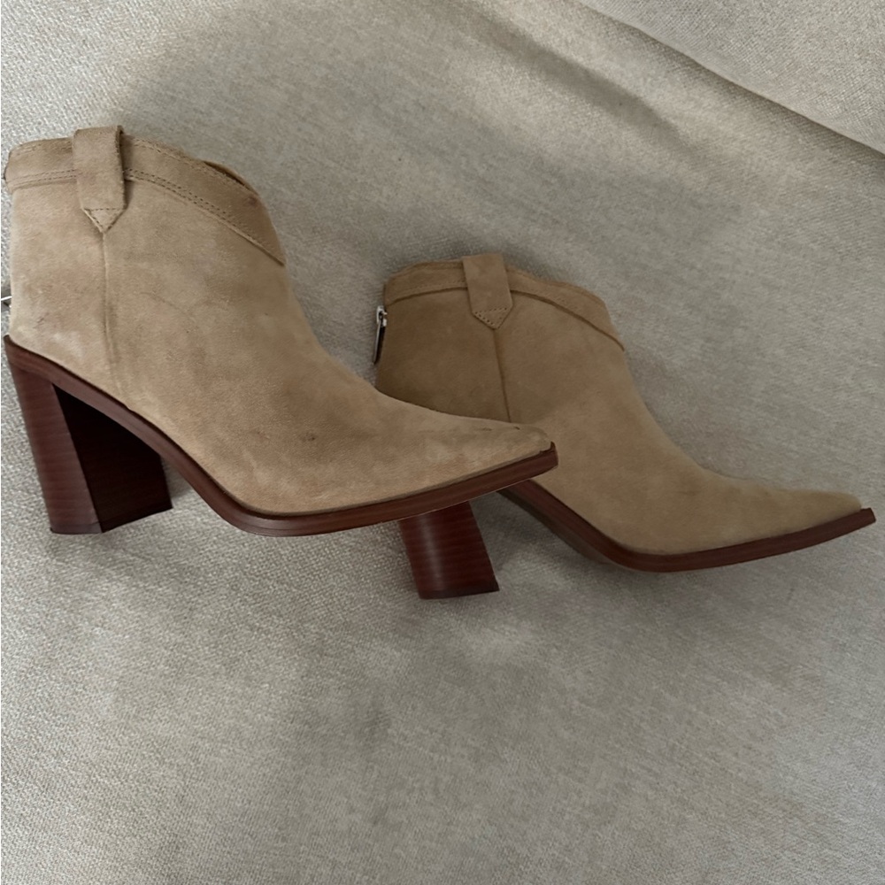 Vince Camuto Beige Ankle Booties